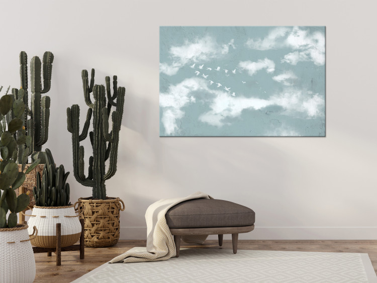 Canvas Print Geese in the Clouds (1-piece) Wide - landscape with birds in the sky 143475 additionalImage 3