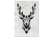 Canvas Gray Deer (1-piece) Vertical - geometric abstraction and animal 143675
