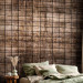 Photo Wallpaper Wooden tiles - brown background with small rectangular mosaic boards 144975 additionalThumb 2