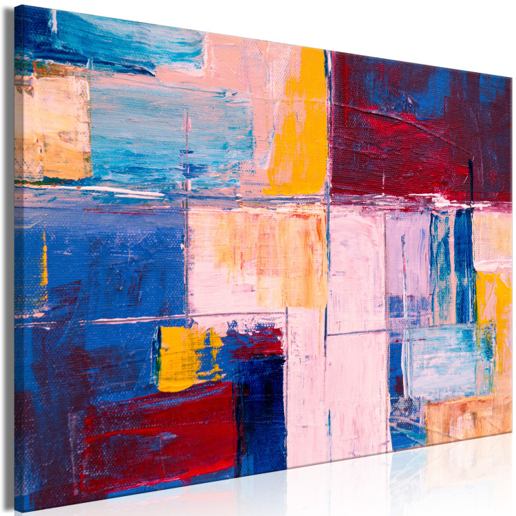 Canvas Oil Abstraction (1-piece) - geometric colorful composition 145175 additionalImage 2