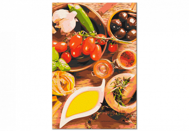 Paint by number Italian Flavors - Vegetables and Spices on a Wooden Kitchen Counter 148875 additionalImage 6