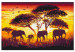 Paint by number African Savanna - Landscape of Roaming Elephants at Sunset 150375 additionalThumb 6