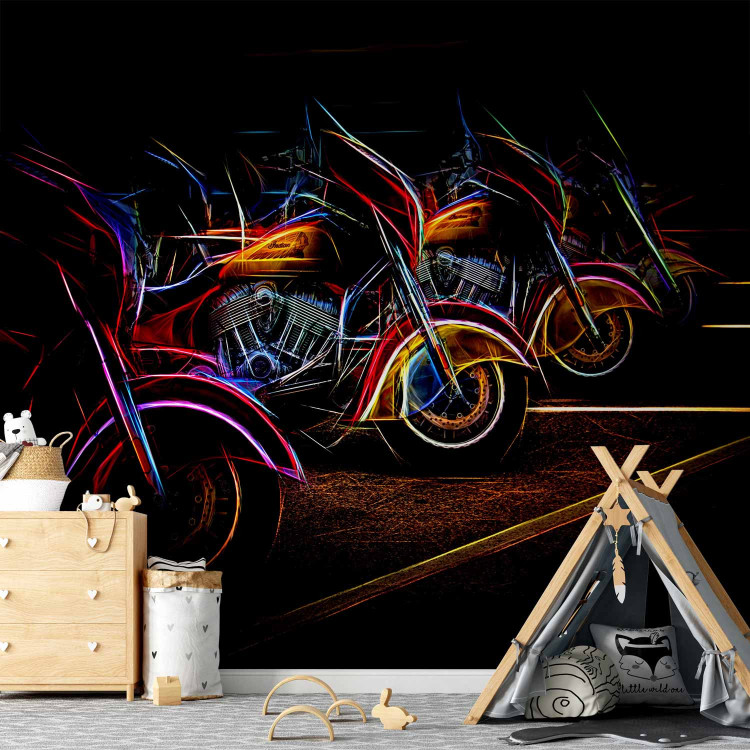 Wall Mural Neon Motorcycles - Race, Starting Position, Colorful Design 150575 additionalImage 6