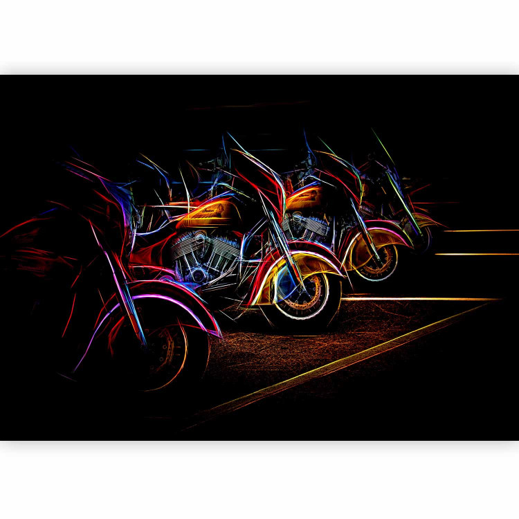 Wall Mural Neon Motorcycles - Race, Starting Position, Colorful Design 150575 additionalImage 5