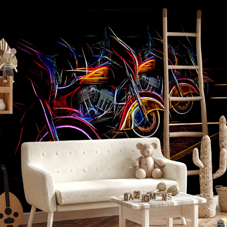 Wall Mural Neon Motorcycles - Race, Starting Position, Colorful Design 150575 additionalImage 7