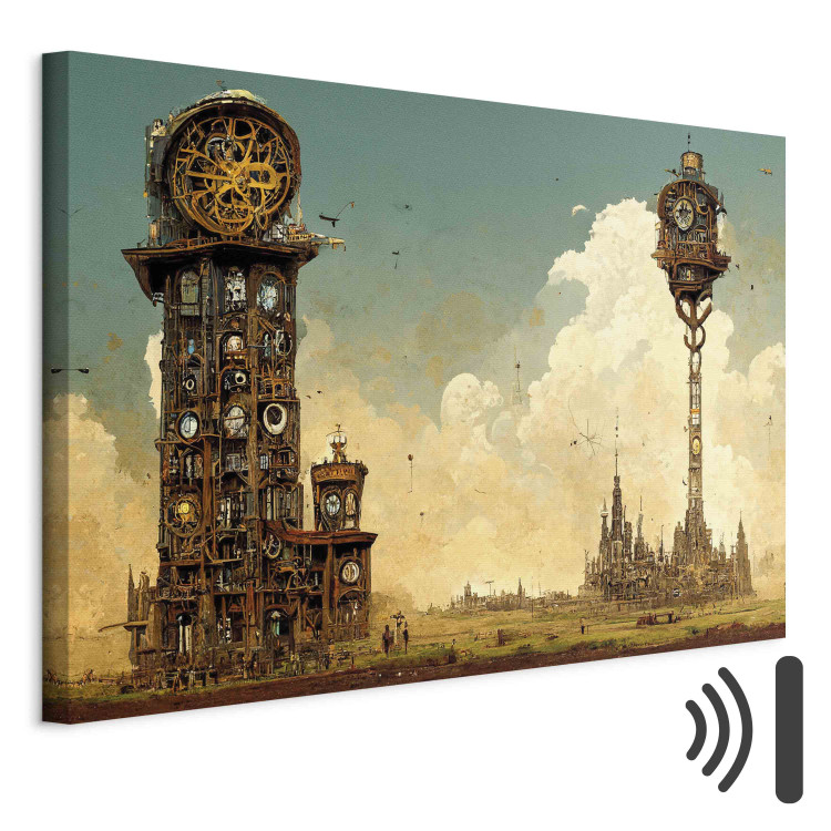 Canvas Print Vintage Clocks in the Desert - Surreal Brown Composition 151075 additionalImage 8