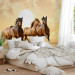 Wall Mural Gallop of Stallions - Brown horses against a sunset background with clouds 61275 additionalThumb 2