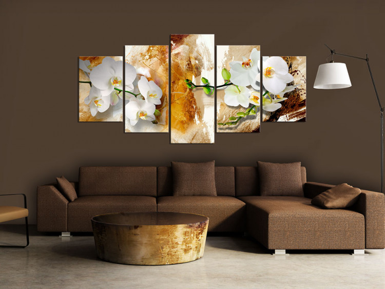 Canvas Art Print Brown Paint and Orchid  63975 additionalImage 3
