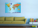 Canvas Art Print Colorful Note (1-part) - world map with continents in English 94575 additionalThumb 3