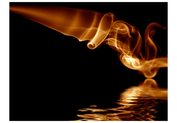 Photo Wallpaper Orange abstract smoke in a black background 97675 additionalImage 1