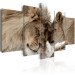 Canvas Lion Affections (5-piece) - Pair of Wild Cats in Romantic Setting 105585 additionalThumb 2