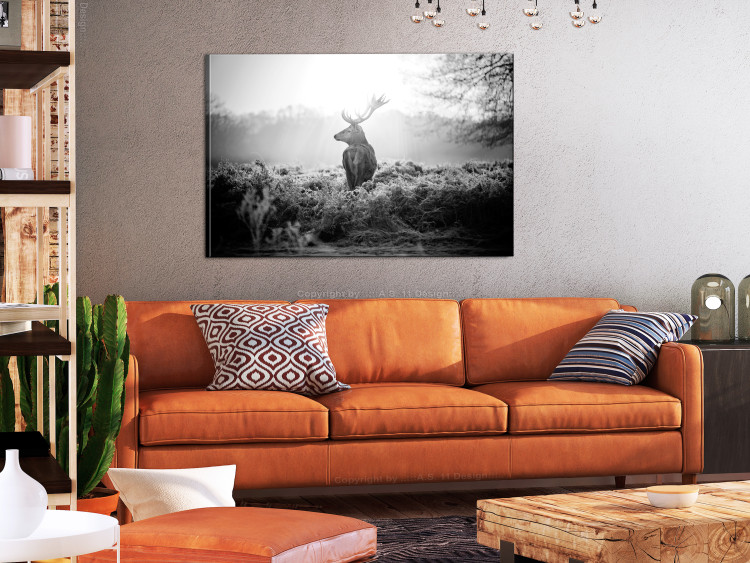 Canvas Print Black and White Deer 105785 additionalImage 3