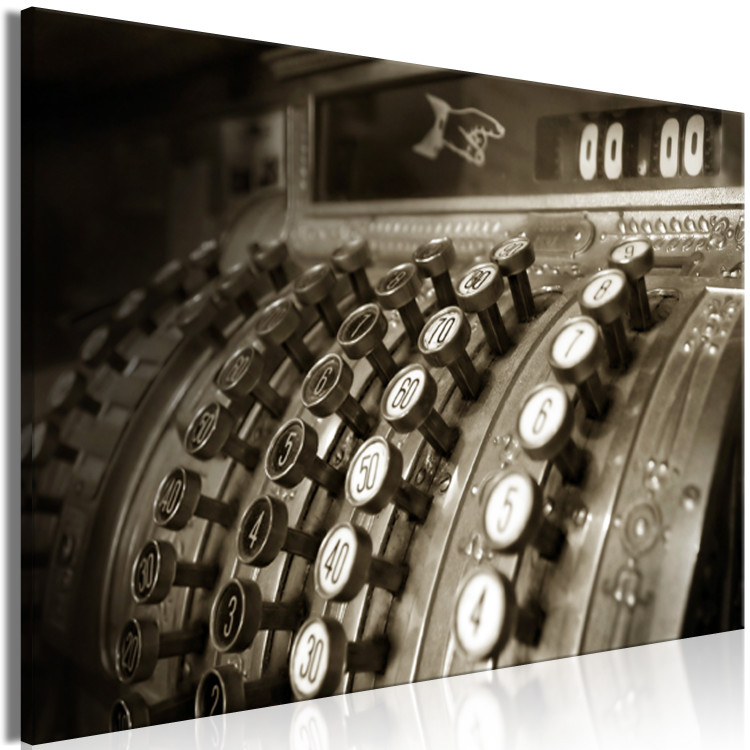 Canvas Print Vintage storefront - close-up of the buttons of an old cash register 116685 additionalImage 2