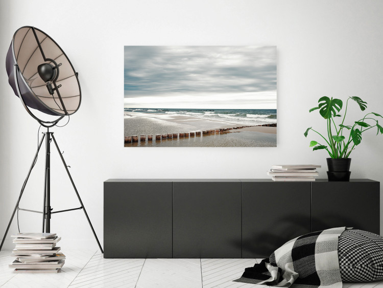 Poster Baltic Sea - Scandinavian beach landscape with turbulent waves 117285 additionalImage 23