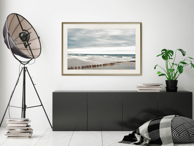 Poster Baltic Sea - Scandinavian beach landscape with turbulent waves 117285 additionalImage 21
