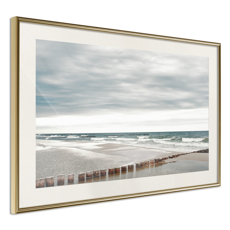 Poster Baltic Sea - Scandinavian beach landscape with turbulent waves 117285 additionalImage 2