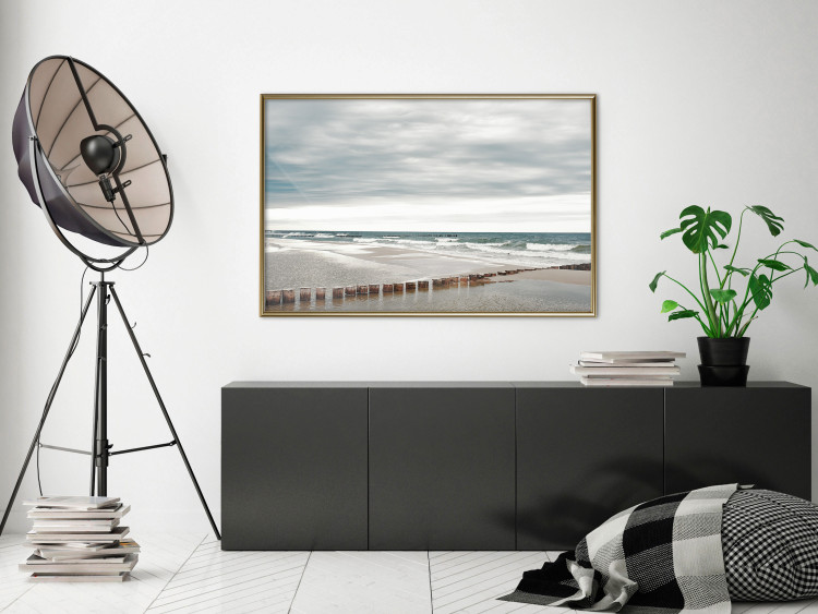 Poster Baltic Sea - Scandinavian beach landscape with turbulent waves 117285 additionalImage 7