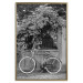 Wall Poster Bicycle and Flowers - black and white urban landscape with a bike on the street 117785 additionalThumb 16