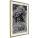 Wall Poster Bicycle and Flowers - black and white urban landscape with a bike on the street 117785 additionalThumb 2
