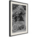 Wall Poster Bicycle and Flowers - black and white urban landscape with a bike on the street 117785 additionalThumb 3