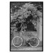 Wall Poster Bicycle and Flowers - black and white urban landscape with a bike on the street 117785 additionalThumb 24