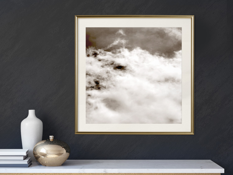 Poster Fleeting Moments - black and white sky landscape overlooking clouds 122685 additionalImage 21