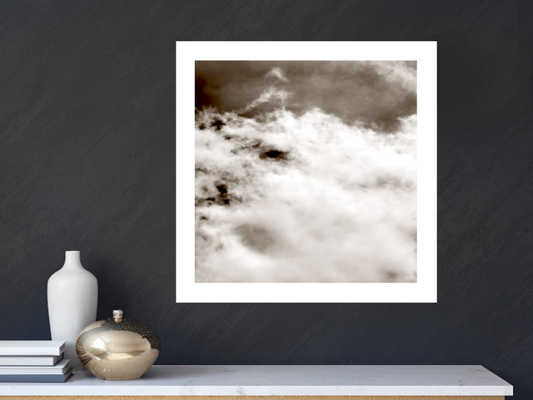 Poster Fleeting Moments - black and white sky landscape overlooking clouds 122685 additionalImage 4