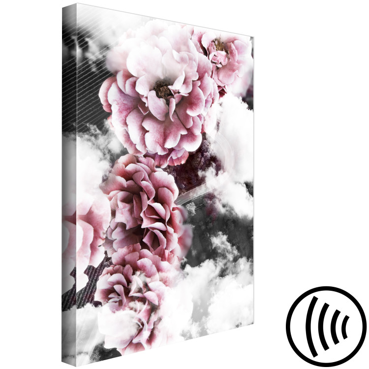 Canvas Print Sacrum Profanum - interpenetrating photos of clouds and pink flowers 122785 additionalImage 6
