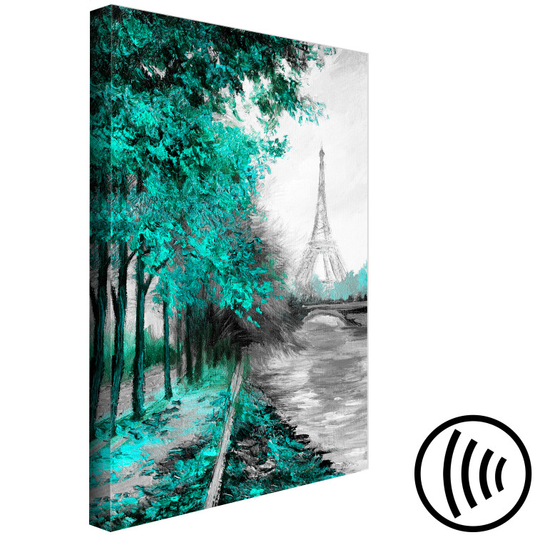 Canvas Print Canal and Eiffel Tower - Paris landscape with trees and river 123085 additionalImage 6