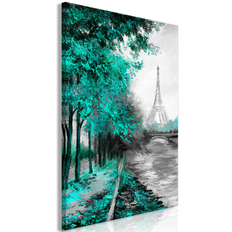 Canvas Print Canal and Eiffel Tower - Paris landscape with trees and river 123085 additionalImage 2