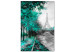 Canvas Print Canal and Eiffel Tower - Paris landscape with trees and river 123085