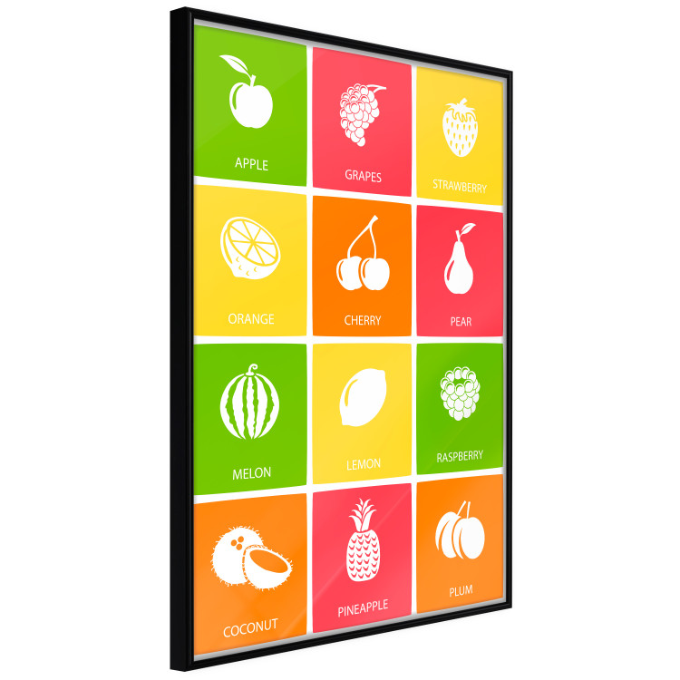 Poster Colorful Fruits - board with colorful squares and fruit graphics 123585 additionalImage 10