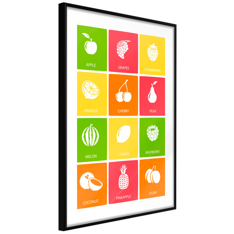Poster Colorful Fruits - board with colorful squares and fruit graphics 123585 additionalImage 11