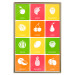 Poster Colorful Fruits - board with colorful squares and fruit graphics 123585 additionalThumb 16