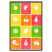 Poster Colorful Fruits - board with colorful squares and fruit graphics 123585 additionalThumb 18