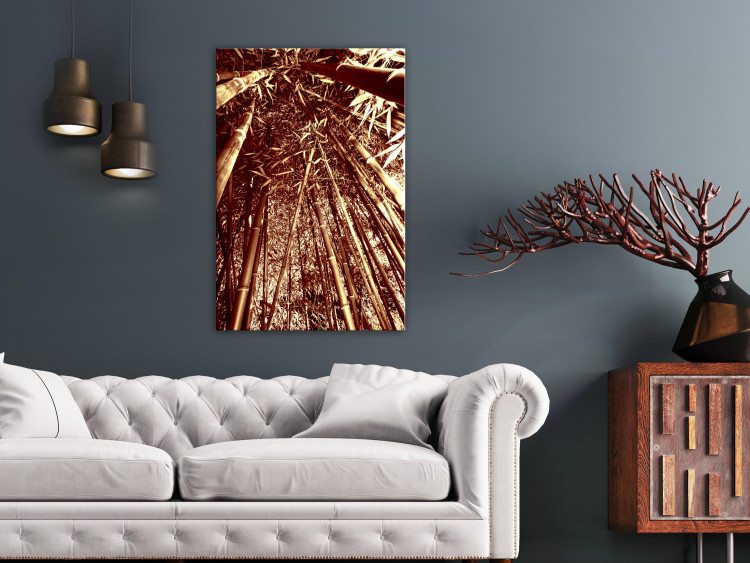 Canvas Print Bamboo forest in sepia - exotic nature photography with trees 123885 additionalImage 3