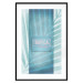 Wall Poster Tropical Paradise - English inscriptions on background of blue leaf 123985 additionalThumb 17