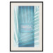Wall Poster Tropical Paradise - English inscriptions on background of blue leaf 123985 additionalThumb 18