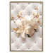 Poster Diamond Lilies - lily flower against white texture with crystals 124485 additionalThumb 16