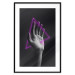 Wall Poster Hand and Triangle - black and white hand with a fancy neon triangle 125085 additionalThumb 19