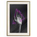 Wall Poster Hand and Triangle - black and white hand with a fancy neon triangle 125085 additionalThumb 20