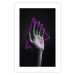 Wall Poster Hand and Triangle - black and white hand with a fancy neon triangle 125085 additionalThumb 25