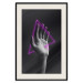 Wall Poster Hand and Triangle - black and white hand with a fancy neon triangle 125085 additionalThumb 17