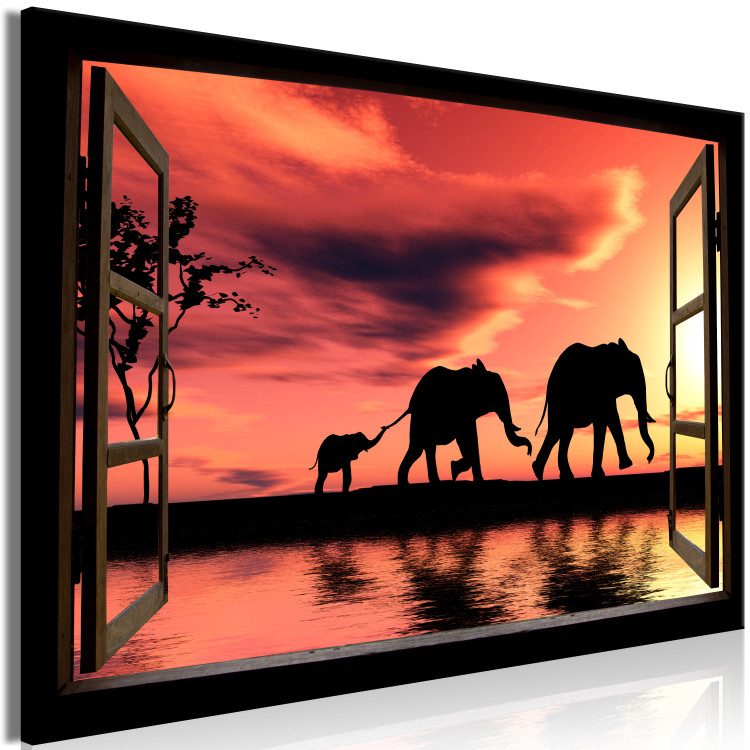 Large canvas print Evening Elephant Walk [Large Format] 125585 additionalImage 3