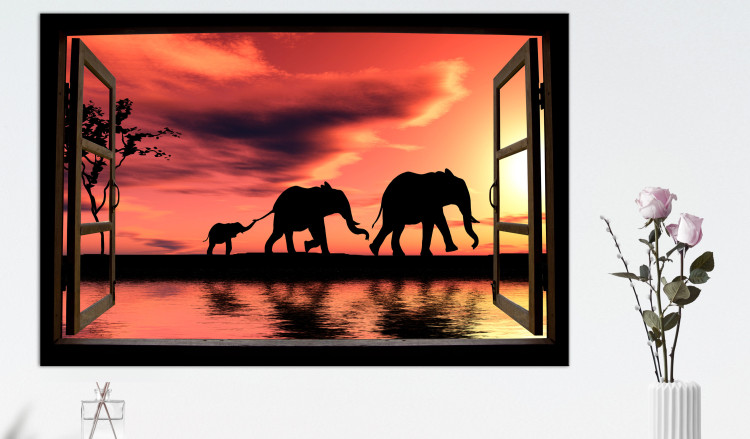Large canvas print Evening Elephant Walk [Large Format] 125585 additionalImage 6