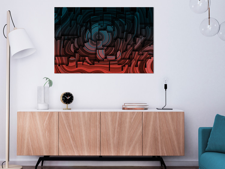 Canvas Art Print Architecture in a tree cross-section - abstraction in dark colours 127985 additionalImage 3