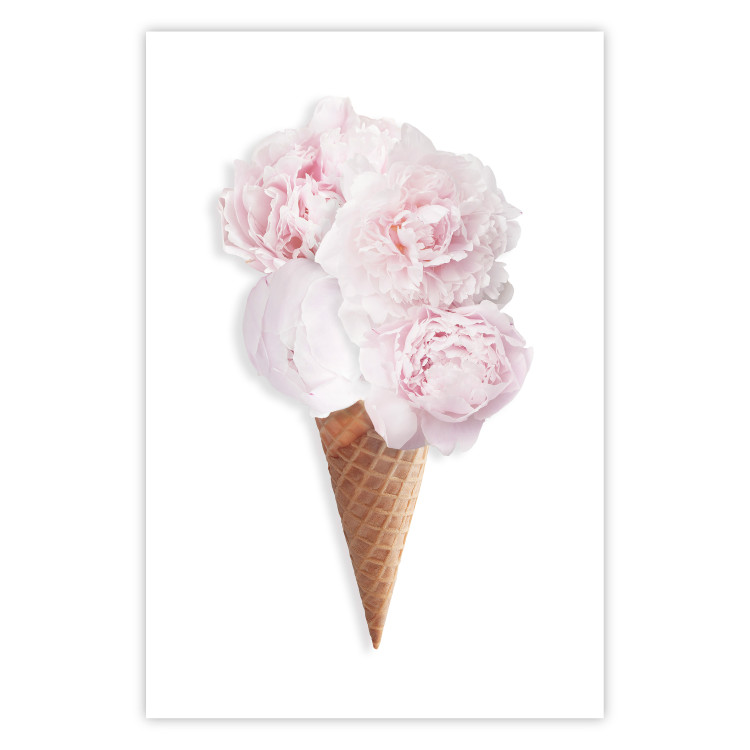 Wall Poster Taste of Flowers - abstract ice cream made of flowers on white background 128085