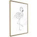 Wall Poster Serene Flamingo - line art of bird with geometric figures on white background 128385 additionalThumb 3