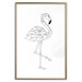 Wall Poster Serene Flamingo - line art of bird with geometric figures on white background 128385 additionalThumb 16
