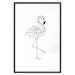 Wall Poster Serene Flamingo - line art of bird with geometric figures on white background 128385 additionalThumb 19